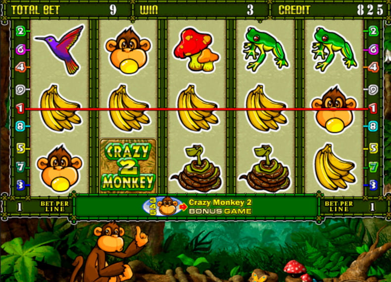 Igrosoft ұсынған Crazy Monkey ұясы: көңілді маймылдармен бірге банандарды жинаңыз!