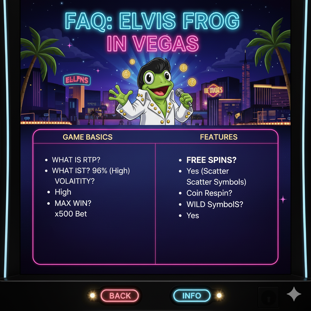 Elvis Frog in Vegas ойнауына қатысты жиі қойылатын сұрақтарға жауаптар