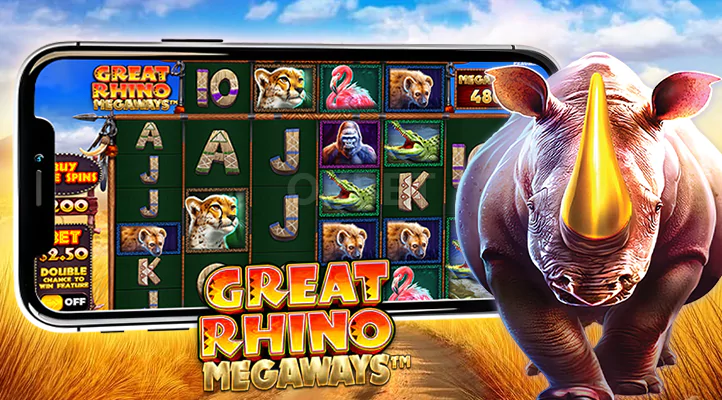 Pokerdom'да Great Rhino Megaways ўйини