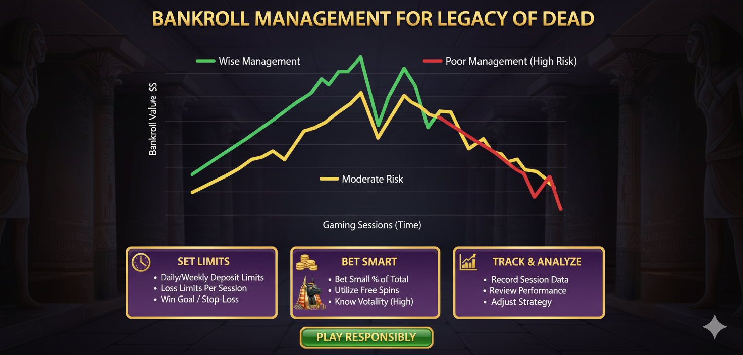 Bankroll management chart for playing Legacy of Dead