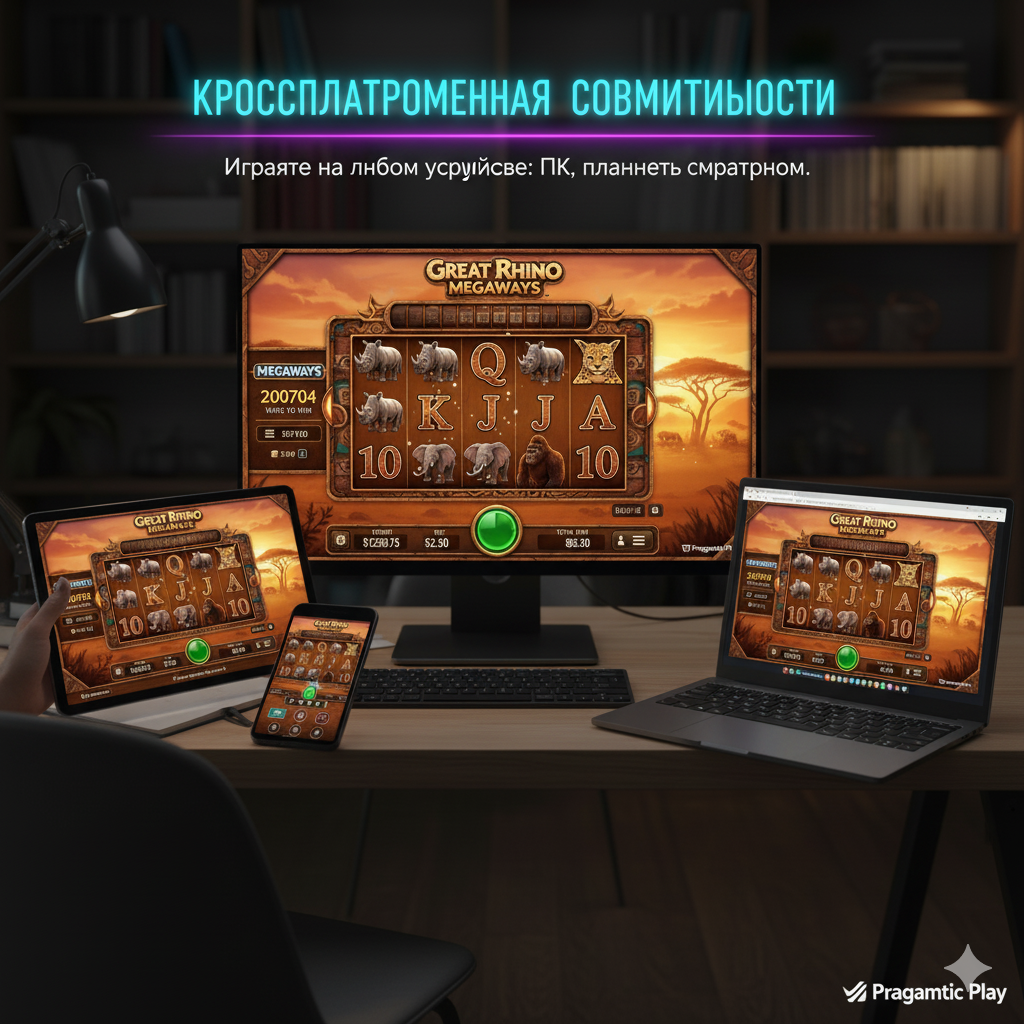 Great Rhino Megaways слотининг кросс-платформали мувофиқлиги